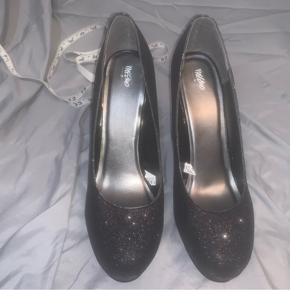 black glitter 5” platform heels W10 Mossimo ‘Paisley’ - Picture 6 of 7
